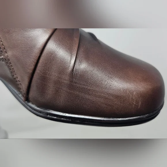 Thom McAn Women's Deidre Brown Leather Casual Comfort Clogs Size 10 - Picture 14 of 16